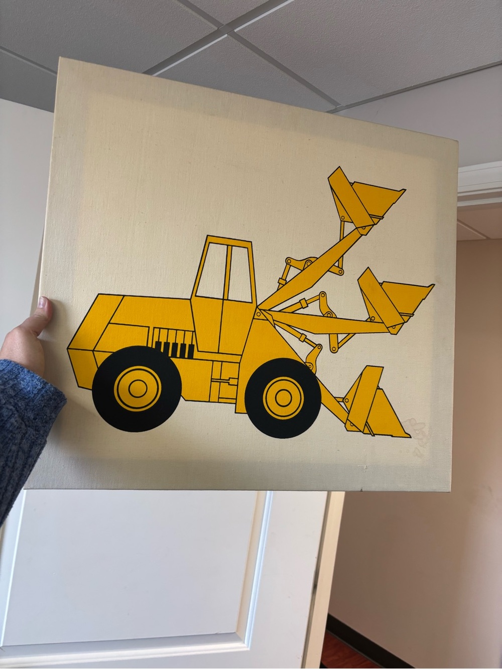 Yellow Construction Loader Wall Art Canvas